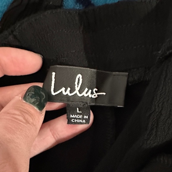 *LULUS* Black Convertible Halter Tie Ankle Cuff Jumpsuit Size Large - Picture 9 of 9